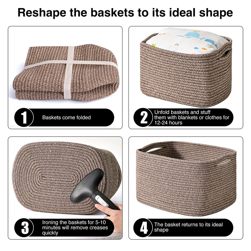 ICERZCZ storage baskets durable design supporting heavier items.