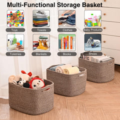 ICERZCZ storage baskets folded for compact storage and space-saving.