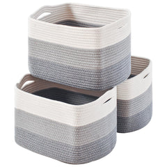 ICERZCZ gradient grey storage baskets front view for stylish clutter management