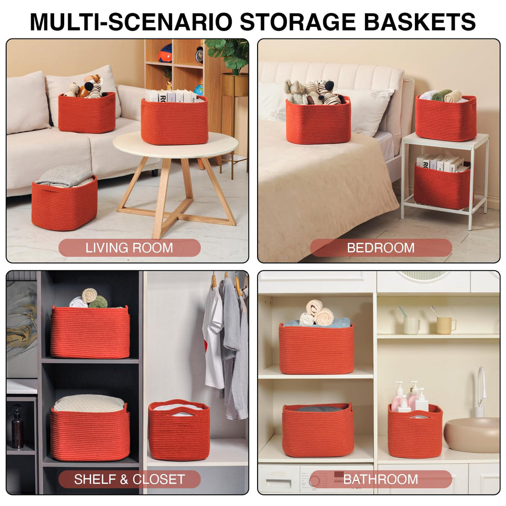 ICERZCZ baskets with sturdy handles for easy carrying.
