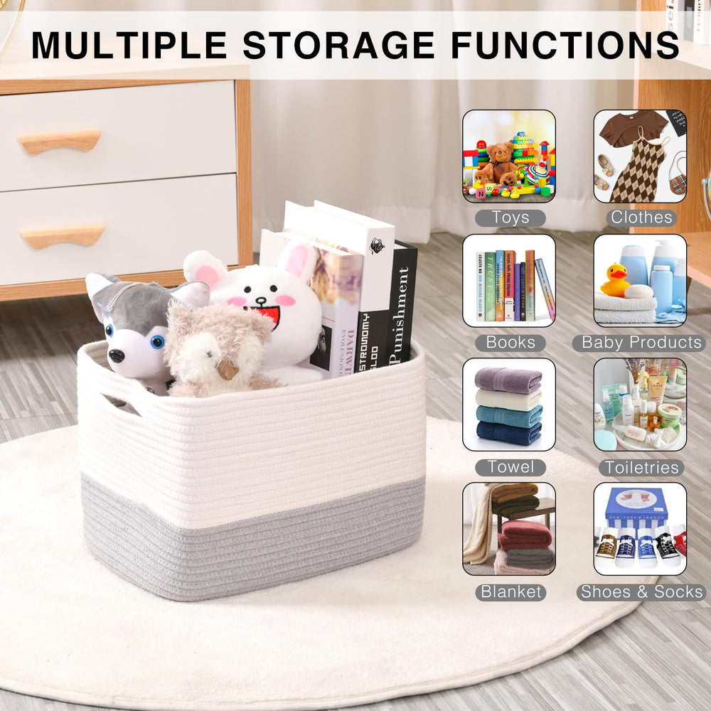 ICERZCZ storage baskets handles-easy-carry feature convenient grips for moving between rooms.