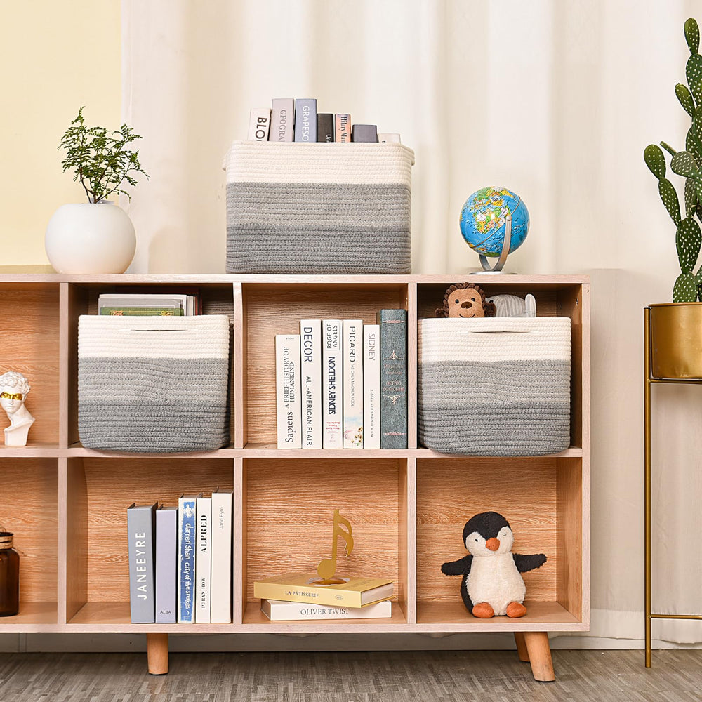 ICERZCZ storage baskets easy-to-carry handles simplify moving items