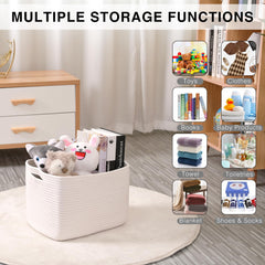 ICERZCZ storage baskets handles easy carry for moving toys clothes and books