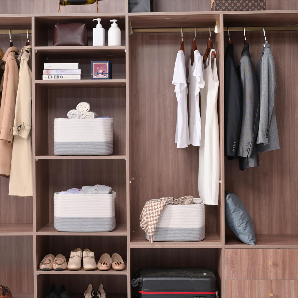 ICERZCZ storage baskets living-room-declutter offer soft, sturdy storage for everyday clutter.