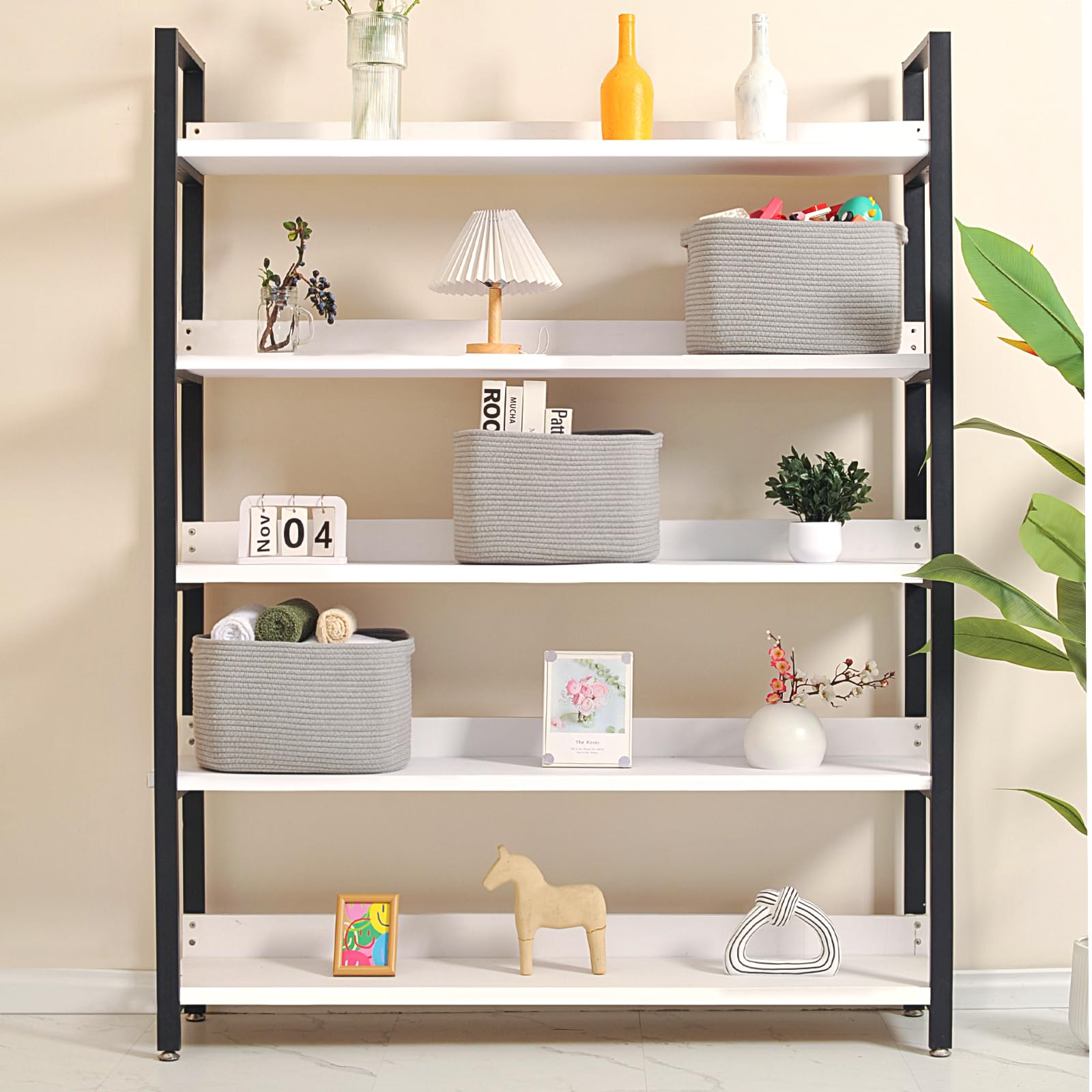 ICERZCZ storage baskets gray side view highlighting slim profile and stable shape