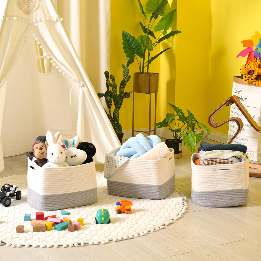 ICERZCZ storage baskets stylish-off-white-grey blend with modern decor.