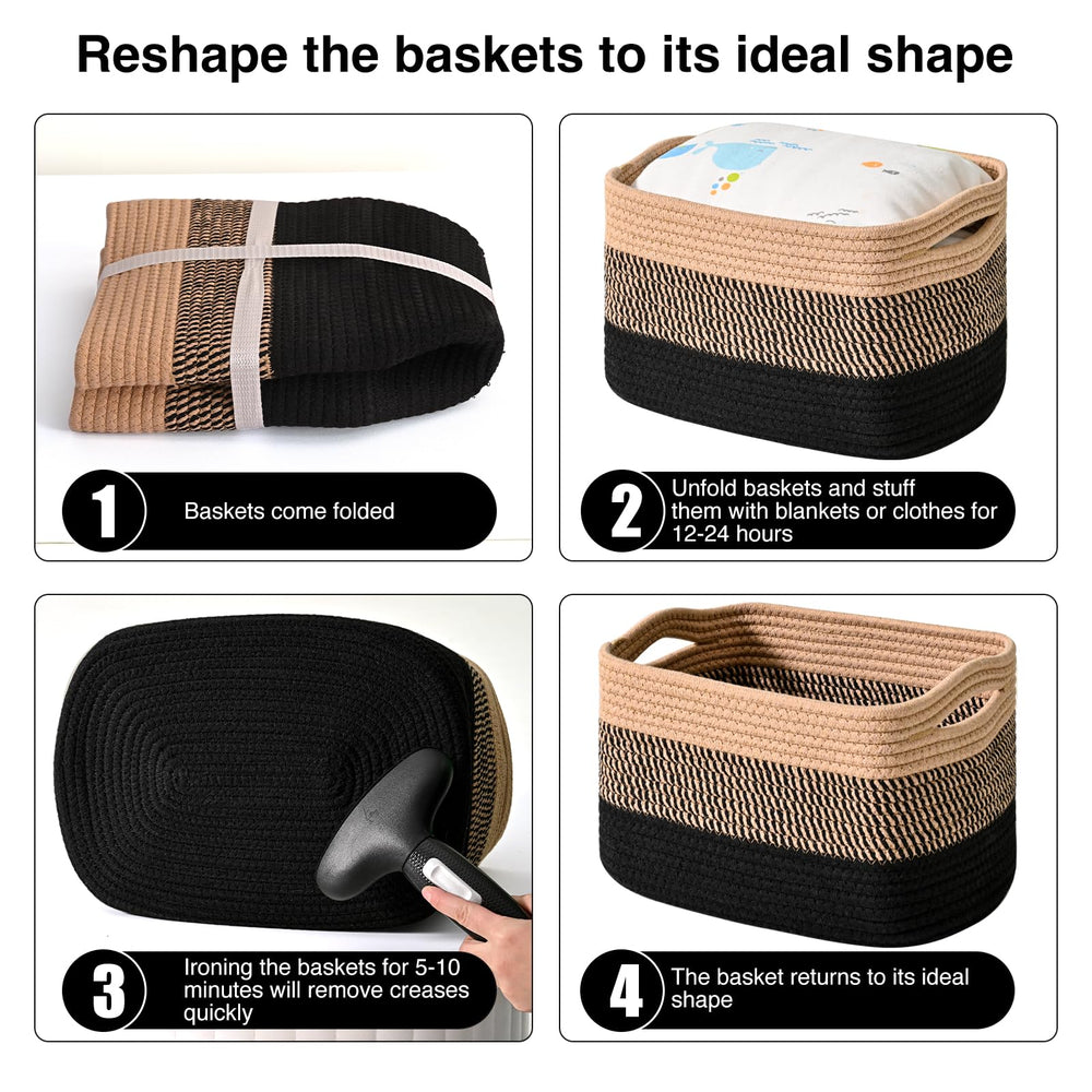 ICERZCZ 3-pack woven baskets enhance home decor and practical organization.