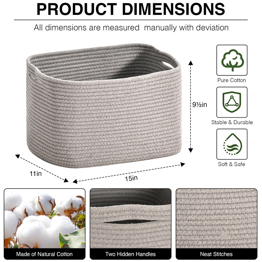 ICERZCZ basket side view highlights depth for storing clothes, toys, or books neatly