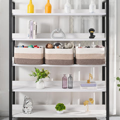 ICERZCZ woven cotton rope bin in nursery for toy and book organization