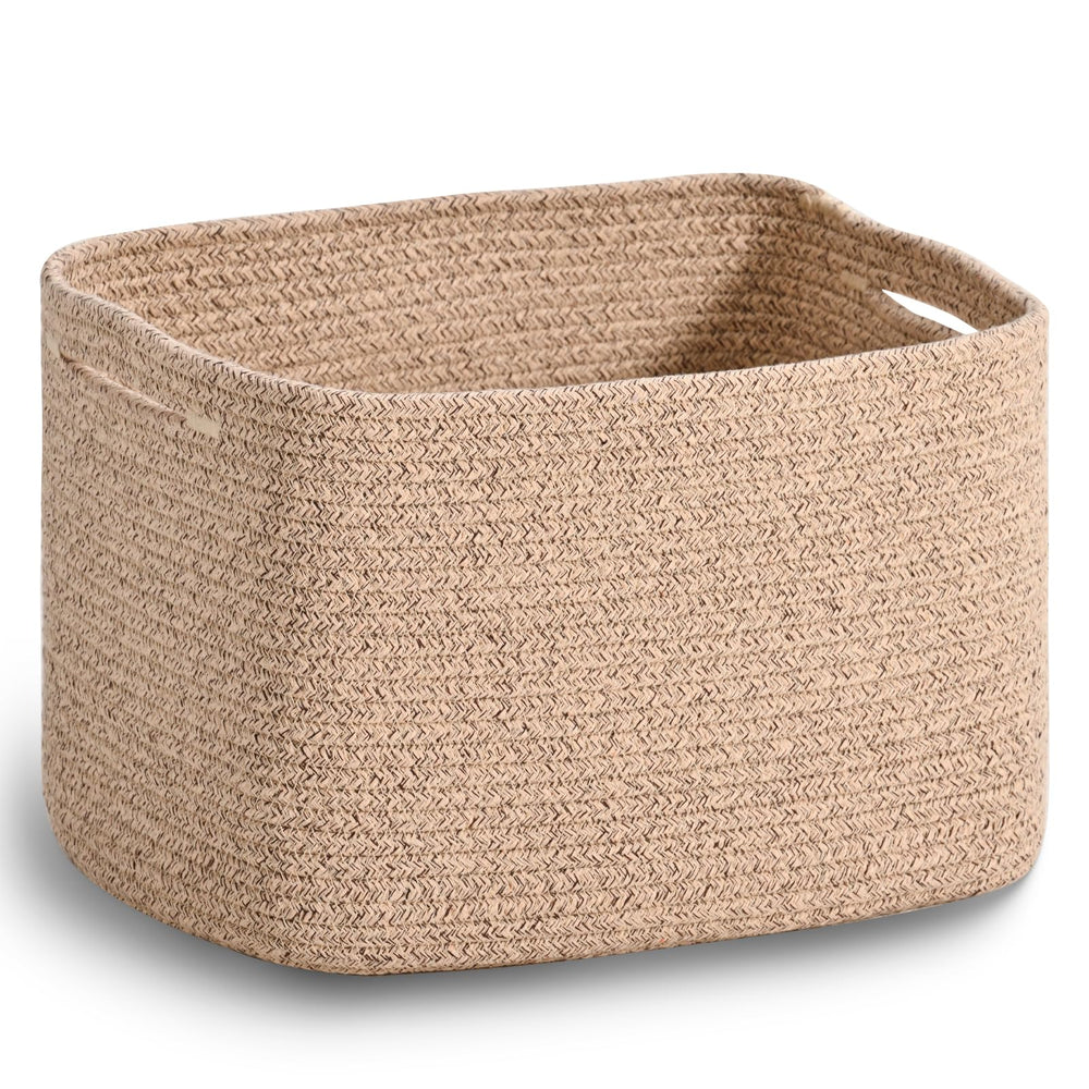 ICERZCZ woven basket close-up weave showing sturdy cotton rope construction for durable organization.