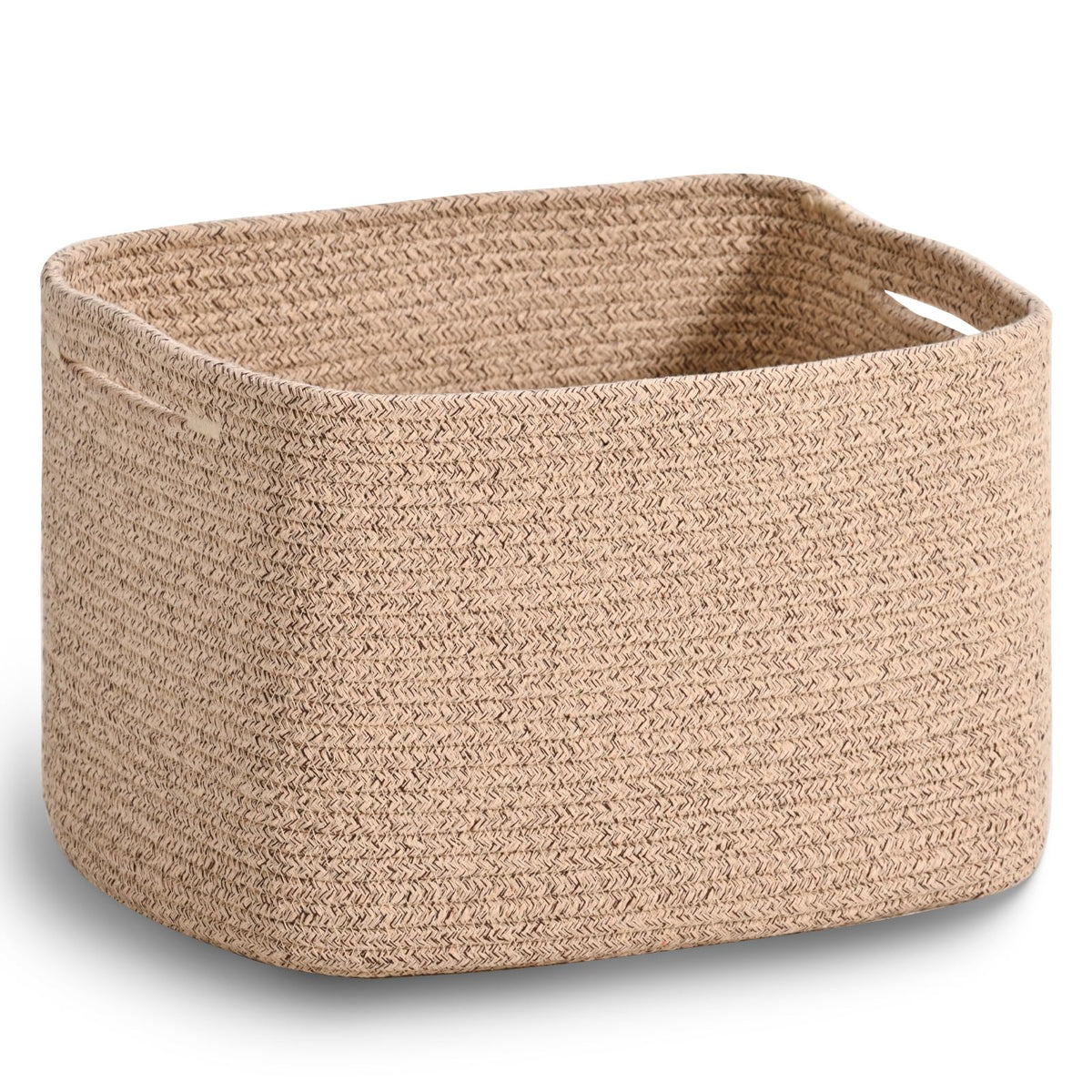 ICERZCZ woven basket close-up weave showing sturdy cotton rope construction for durable organization.