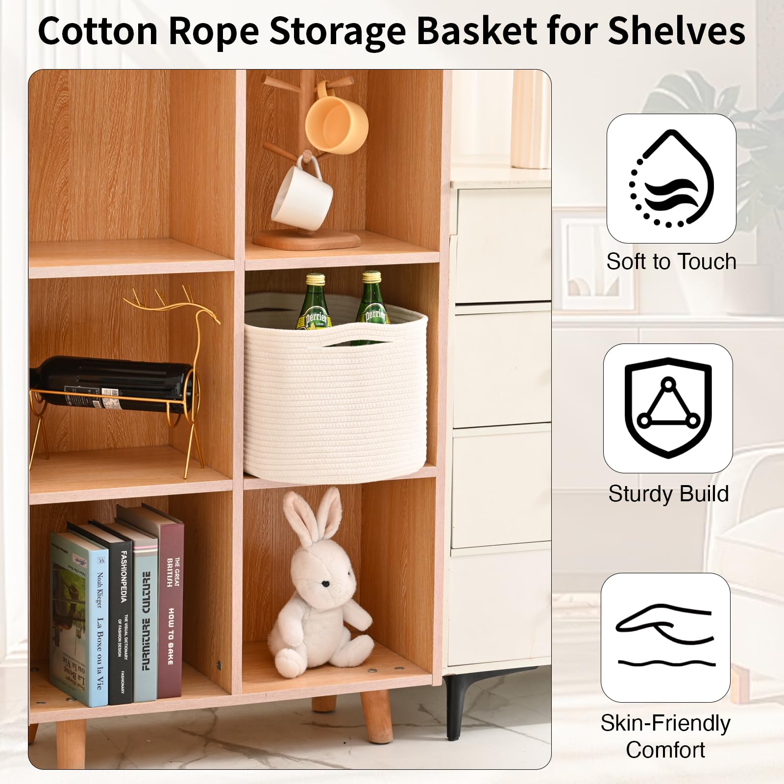 ICERZCZ storage basket with dog toy bin keeps play area neat.