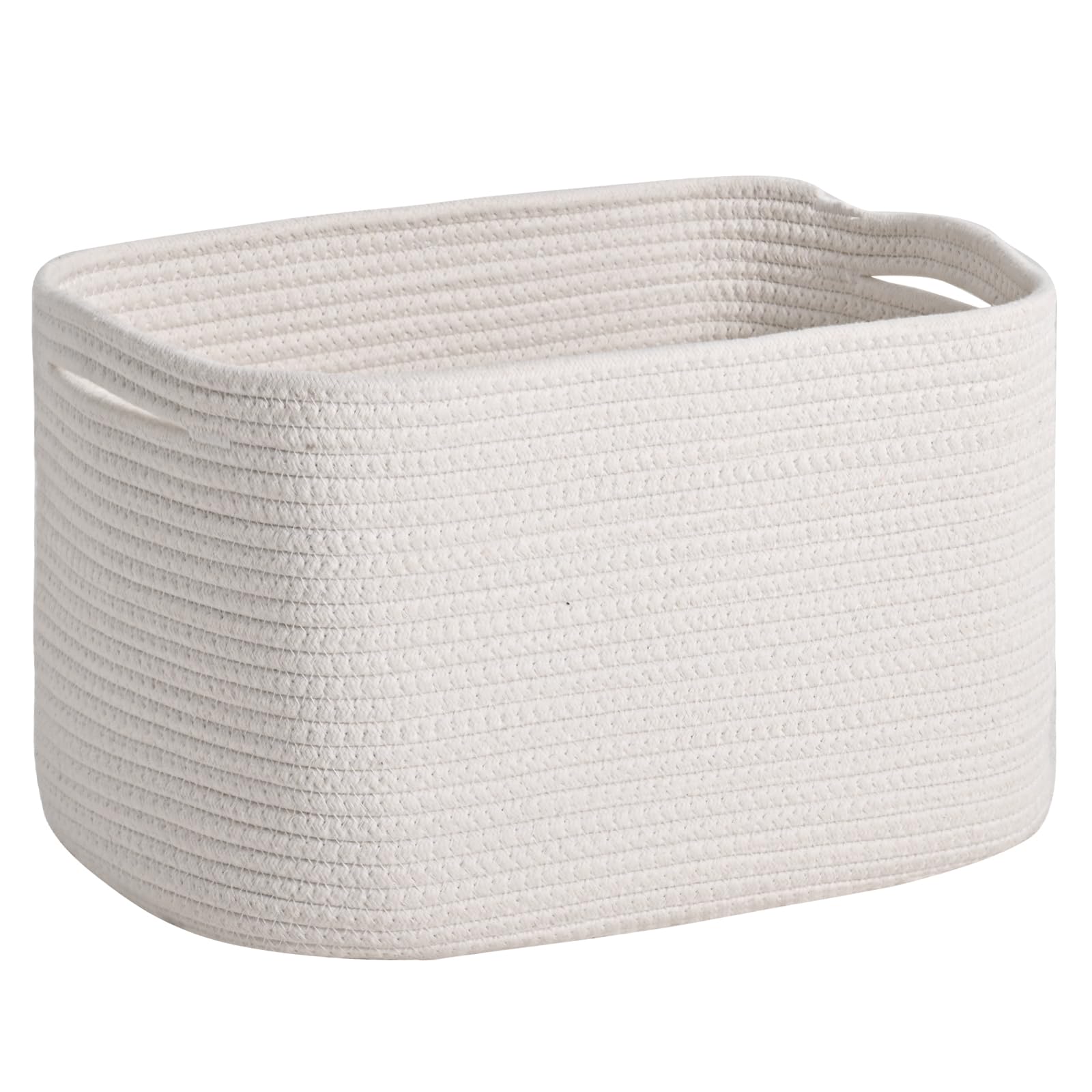 ICERZCZ woven cotton rope storage basket front view shows sturdy organization
