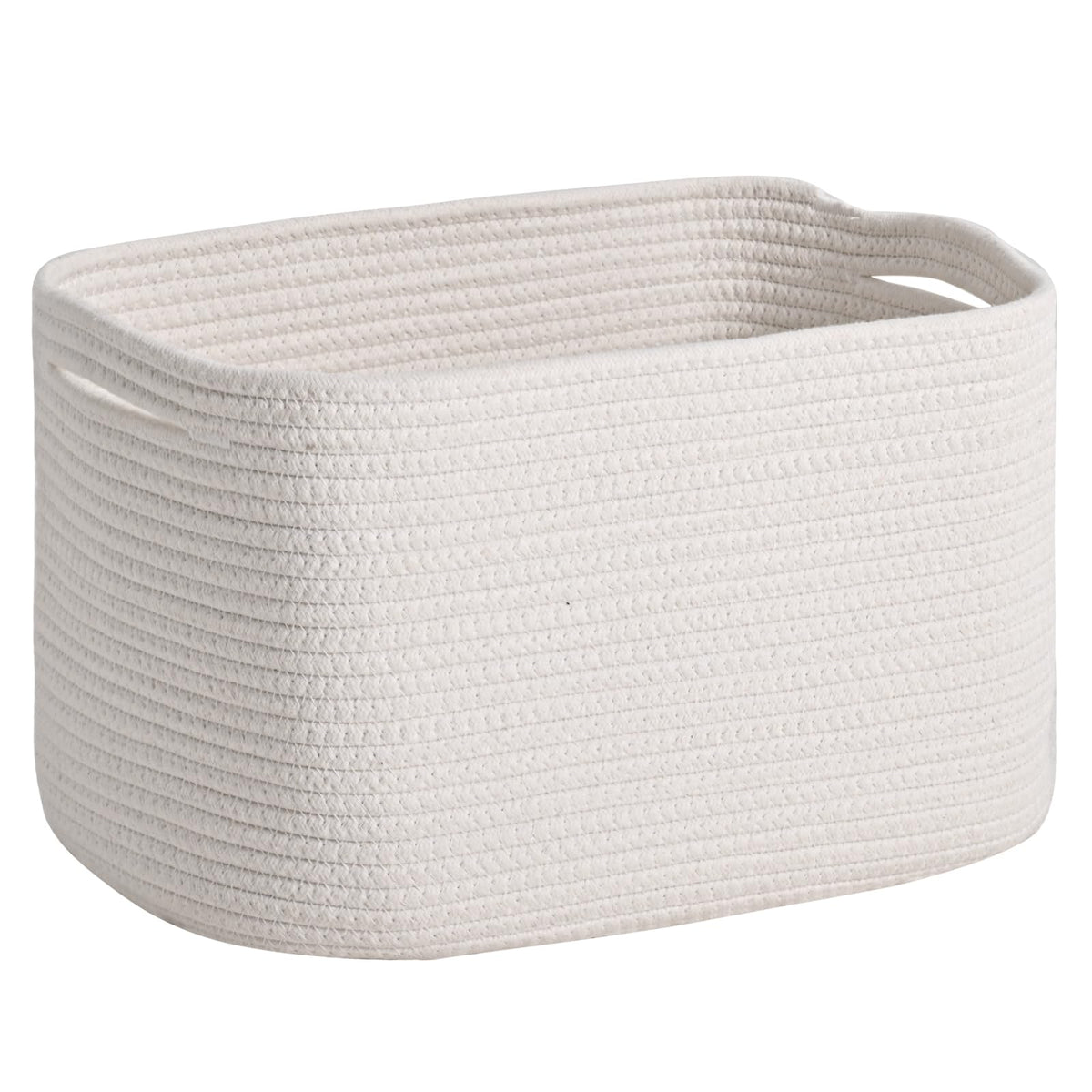 ICERZCZ woven cotton rope storage basket front view shows sturdy organization