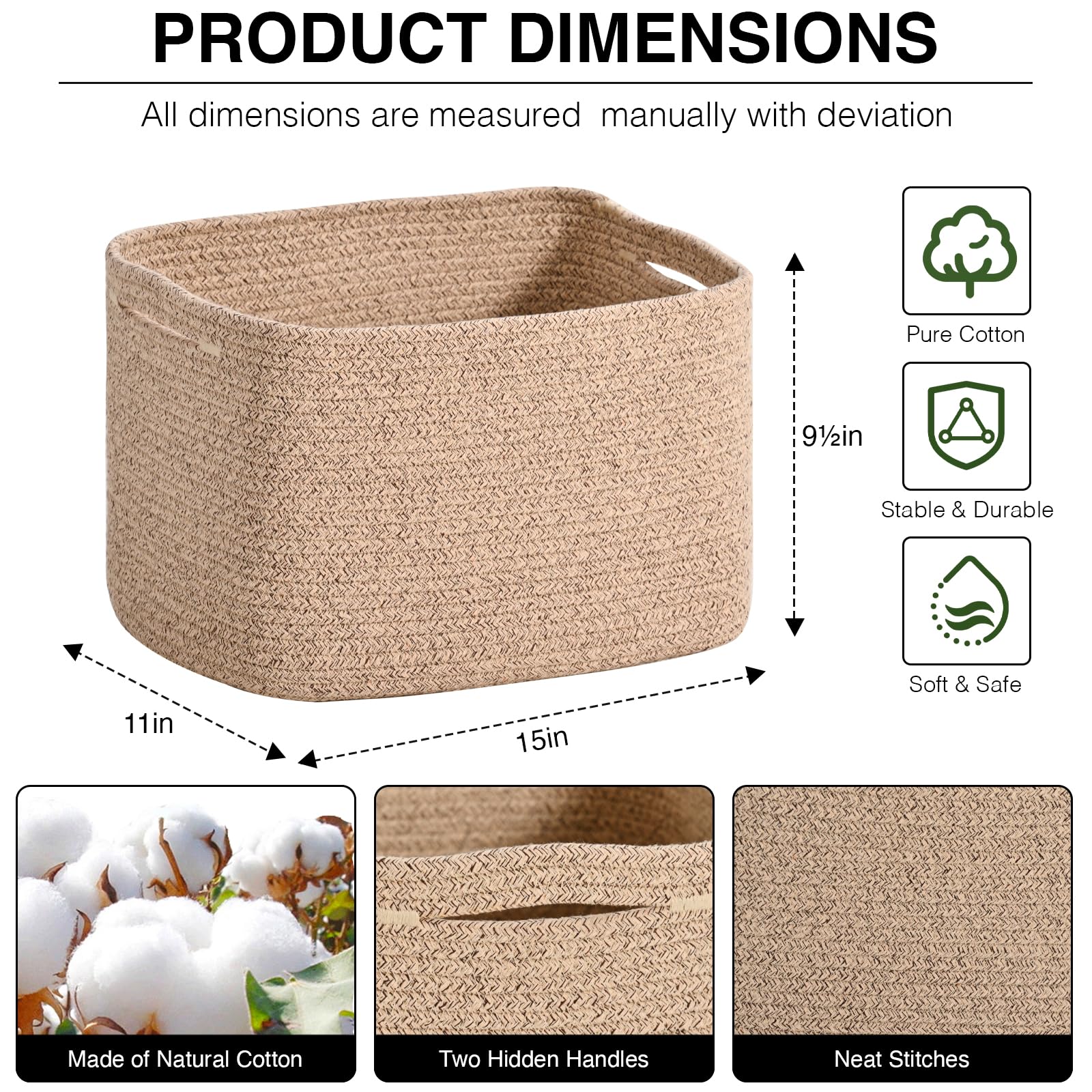 ICERZCZ basket with handles demonstrating easy carrying for quick room tidying.