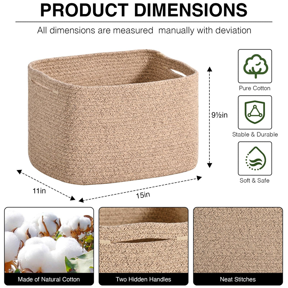 ICERZCZ basket with handles demonstrating easy carrying for quick room tidying.