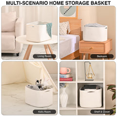 ICERZCZ basket with handles eases moving between rooms during tidying