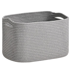 ICERZCZ woven cotton rope storage basket in living room setup for tidy clutter management