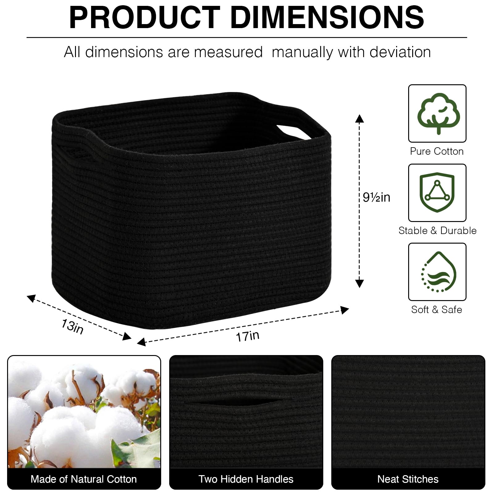 ICERZCZ basket with handles for easy transport and versatile storage