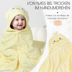 ICKEYOU 27x55 inch towel provides generous coverage for newborns to toddlers.