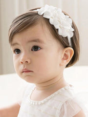 ICKEYOU baby bands white bow lace headband for newborns with delicate styling