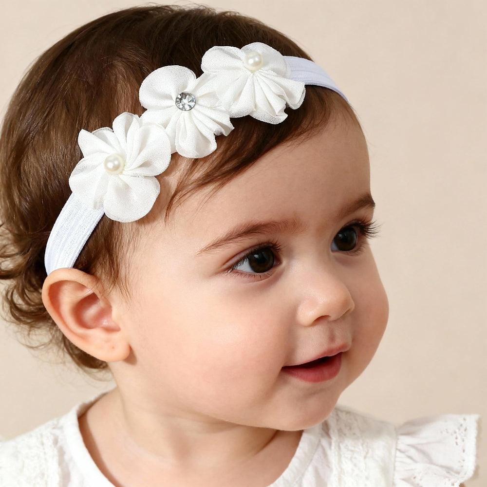 ICKEYOU three-flowers detail headband for elegant photo moments