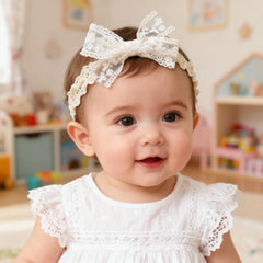 ICKEYOU baby headband baptism christening photos; versatile accessory for special occasions