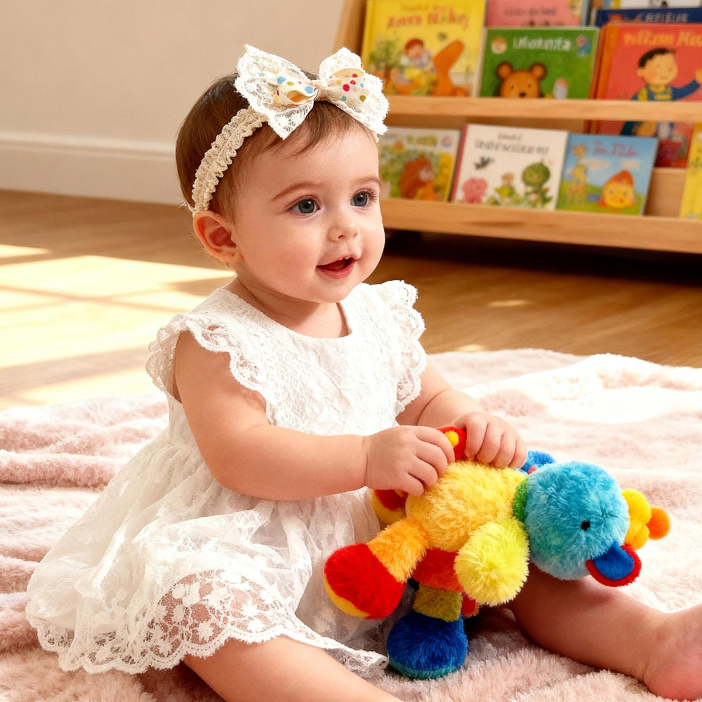 ICKEYOU adjustable elastic headband provides gentle, secure fit for infants.