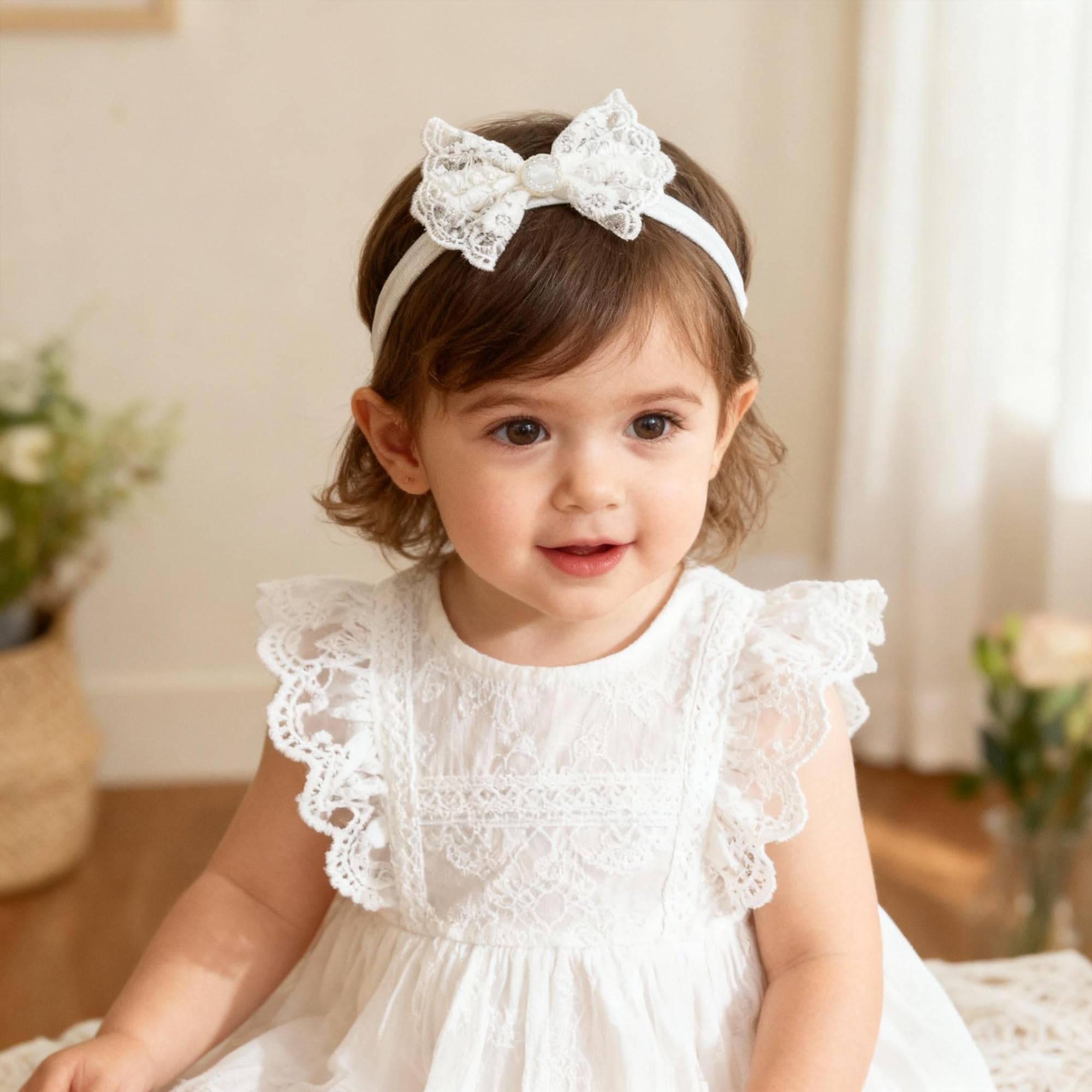 ICKEYOU handmade headband shown with newborn photos sweet newborn styling idea