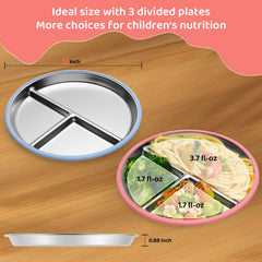 iconfont Stainless Steel Toddler Plate compact-design highlights durable, safe construction