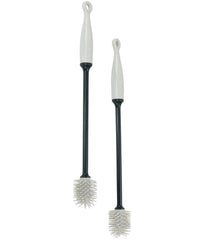 Iconikal silicone bottle brush 12in gray front view for deep bottle cleaning