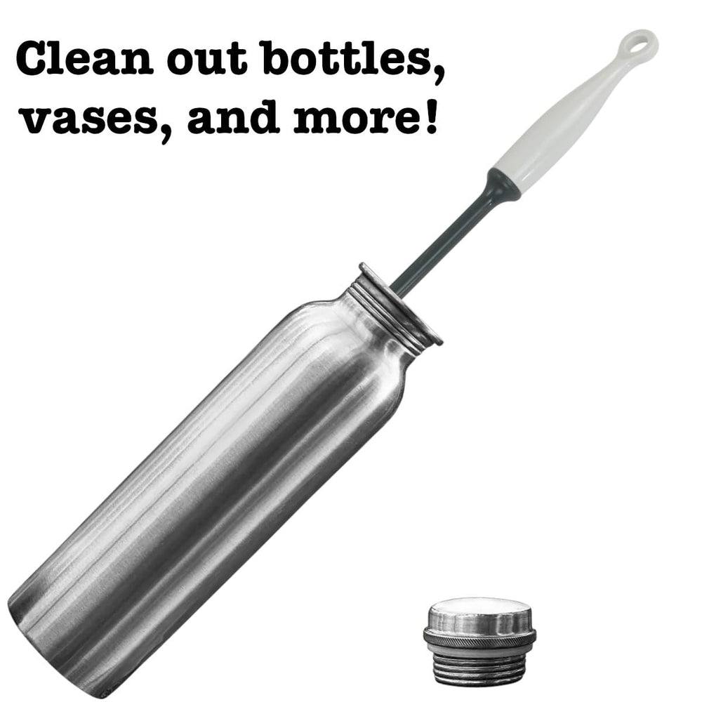 Iconikal silicone bottle brush 12in gray handle detail highlights easy grip