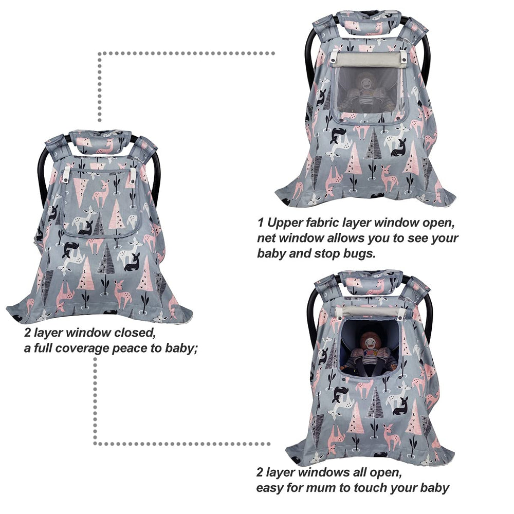 ICOPUCA car seat cover cotton window aids calmer naps.