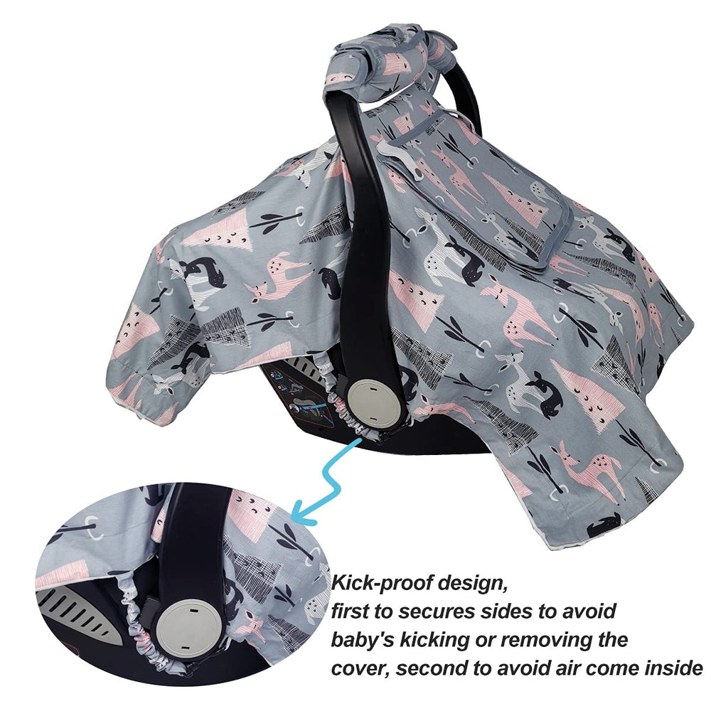 ICOPUCA car seat cover handle cushion adds parent comfort.