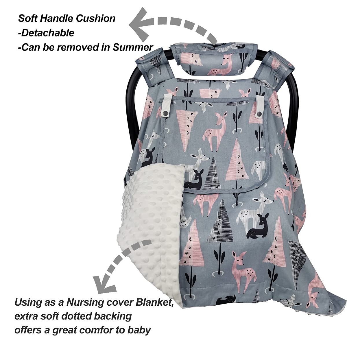 ICOPUCA car seat cover is machine washable for easy cleaning.