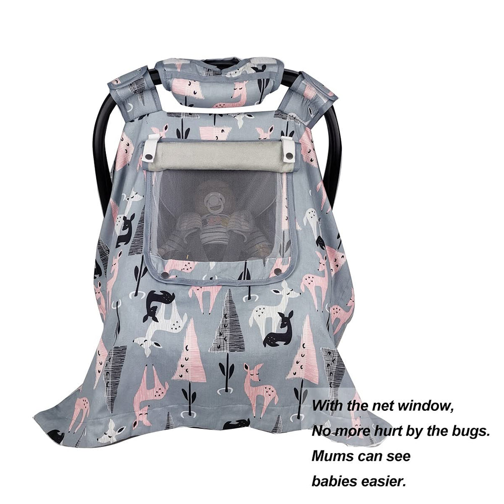 ICOPUCA car seat cover mesh window layer supports breathable visibility.