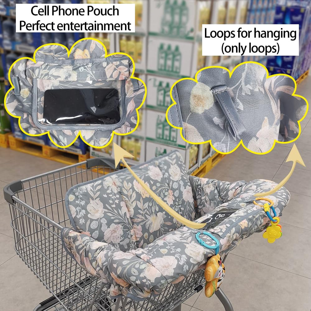 ICOPUCA cart cover shows snack pocket and bottle strap for organization
