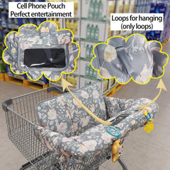 ICOPUCA cart cover shows snack pocket and bottle strap for organization