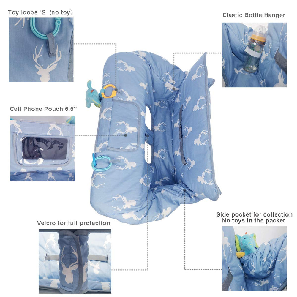 ICOPUCA Navy Deer cart cover pocket and carry bag enables quick access.