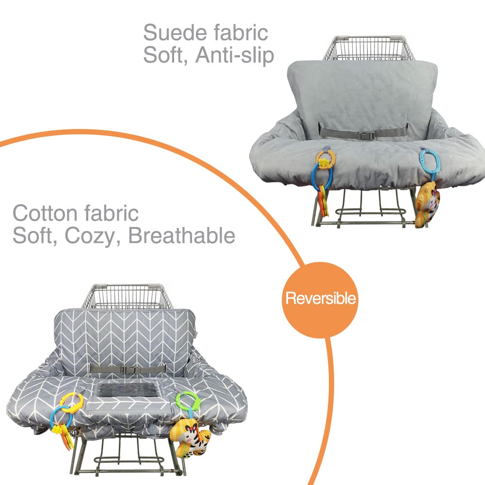 ICOPUCA shopping cart cover extra padding for added baby comfort.