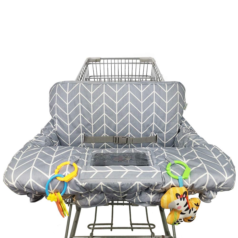 ICOPUCA shopping cart cover front cotton panel for cozy baby seating during errands.