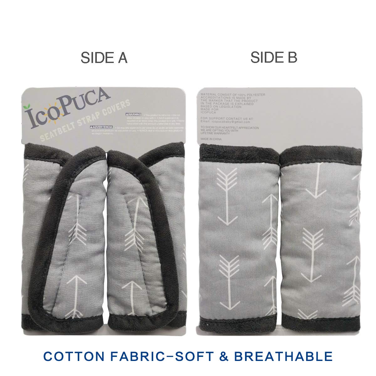 ICOPUCA stroller belt cover provides cozy softness for baby on walks