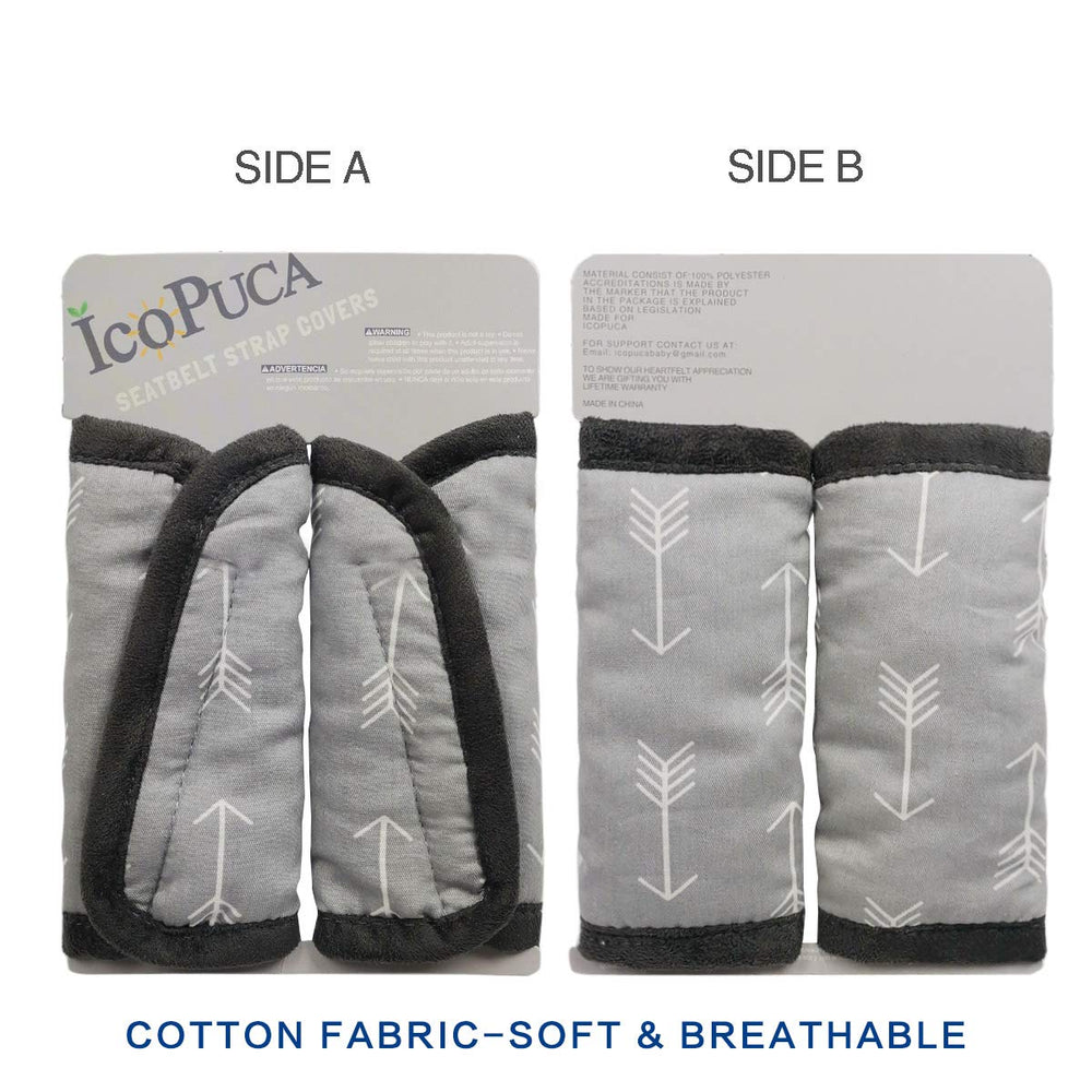 ICOPUCA stroller belt cover provides cozy softness for baby on walks