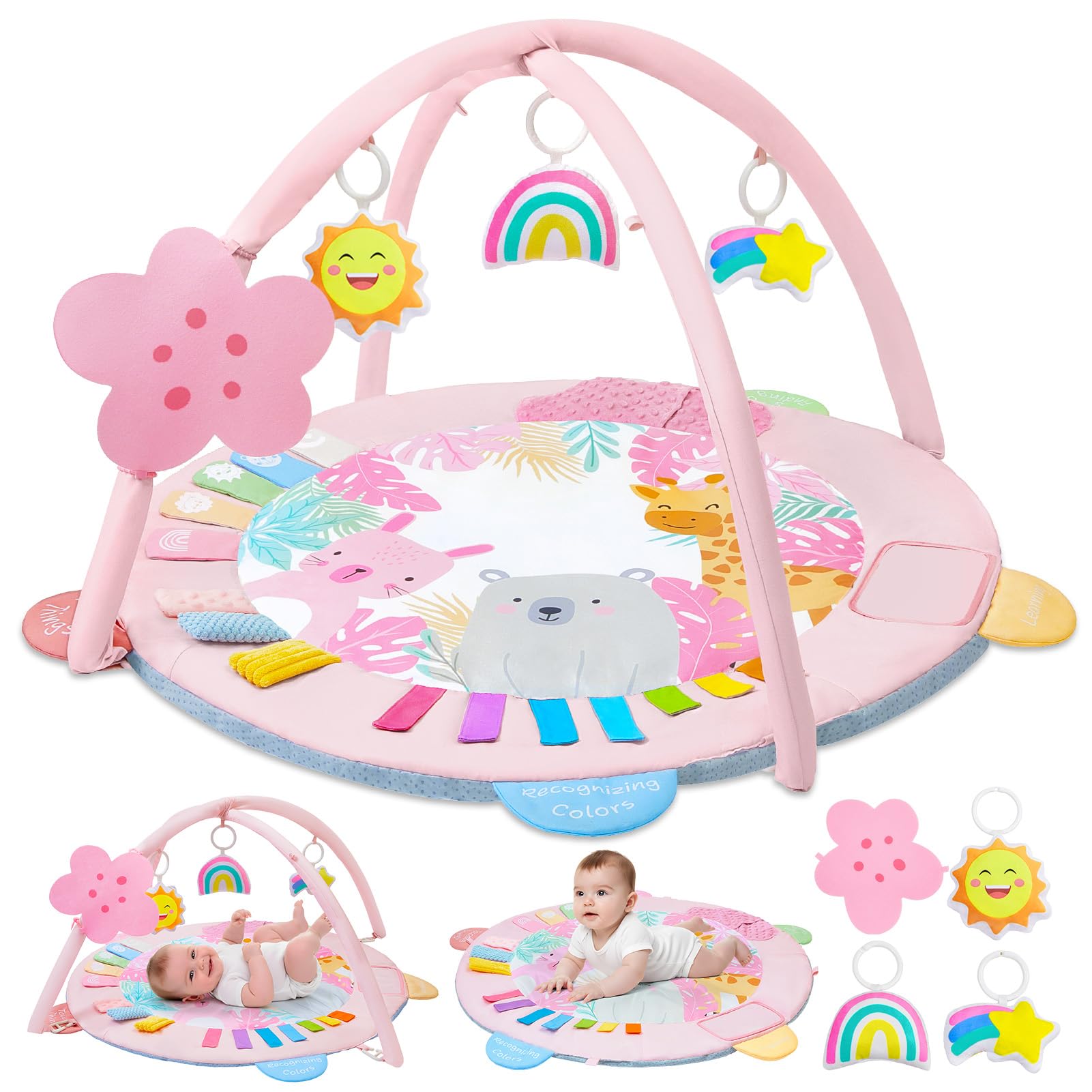 ICOSY Baby Play Gym full setup supports tummy time and sensory exploration.