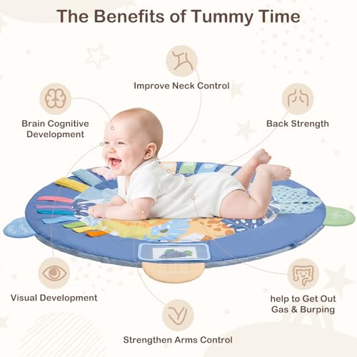 ICOSY Baby Play Gym Mat animal designs captivate little observers during play.
