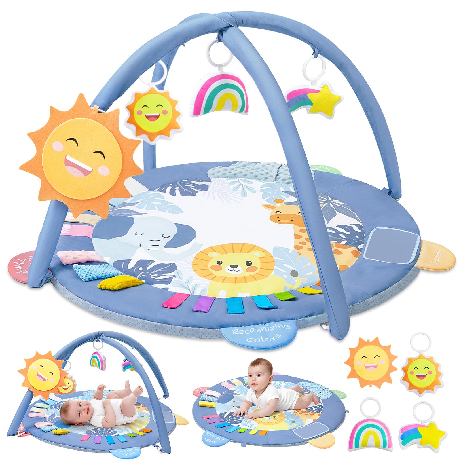 ICOSY Baby Play Gym Mat folded design; convenient storage and travel-ready.