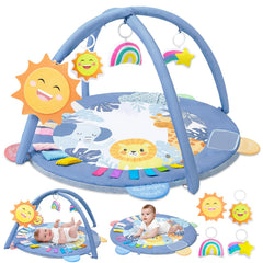 ICOSY Baby Play Gym Mat folded design; convenient storage and travel-ready.