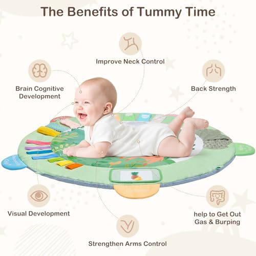 ICOSY Baby Play Gym Mat tummy-time area supports gentle, supervised floor play.