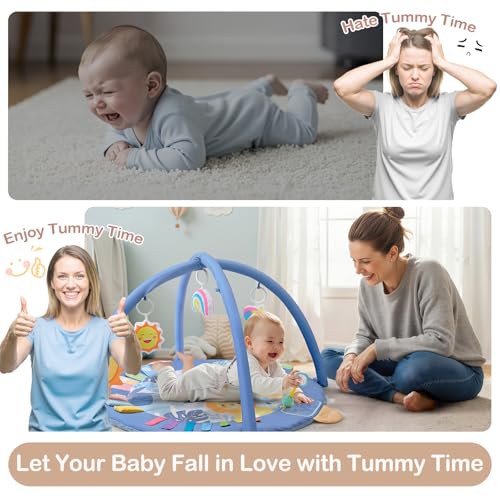 ICOSY Baby Play Gym Mat tummy time scene; spacious, safe play space.