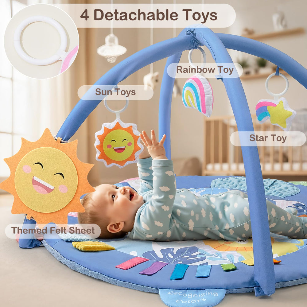 ICOSY Baby Play Gym Mat washable materials; easy cleaning after messy playtime.